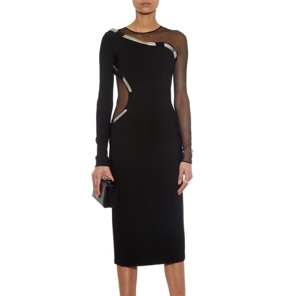 Mugler Runway Black Chain Link Cut-Out Sheet Dress - Picture 14 of 16